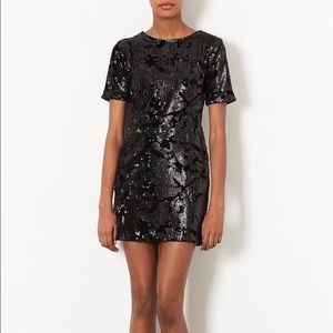 Topshop Sequin Black Dress